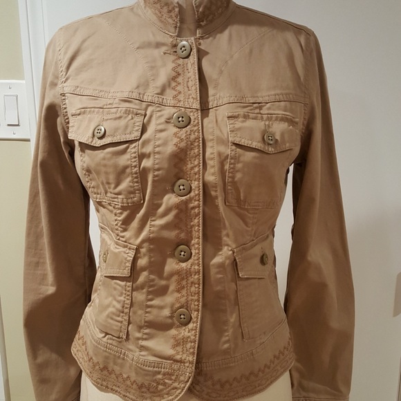 Lucky Brand Cotton button up Embroidered Jacket Women’s Size S - Picture 1 of 8